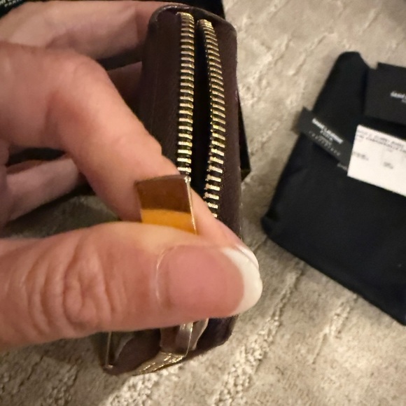Saint Laurent Dark Brown Leather Clutch - Picture 12 of 16